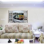 Casa si Gradina - Decoratiuni - Stickere decorative - Sticker decorativ, Fereastra 3D, Tren, 85 cm, 523STK - Infinity.ro