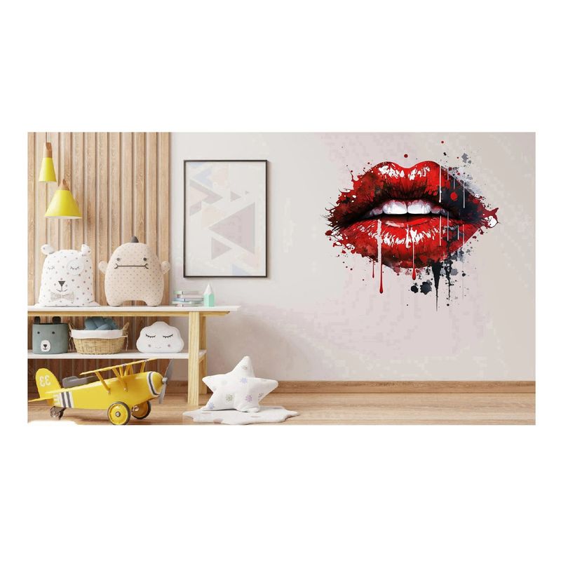 Casa si Gradina - Decoratiuni - Stickere decorative - Sticker decorativ, Buze, Rosu, 60 cm, 1302STK-15 - Infinity.ro