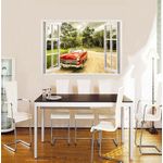 Casa si Gradina - Decoratiuni - Stickere decorative - Sticker decorativ, Fereastra 3D, Masina, 85 cm, 506STK - Infinity.ro
