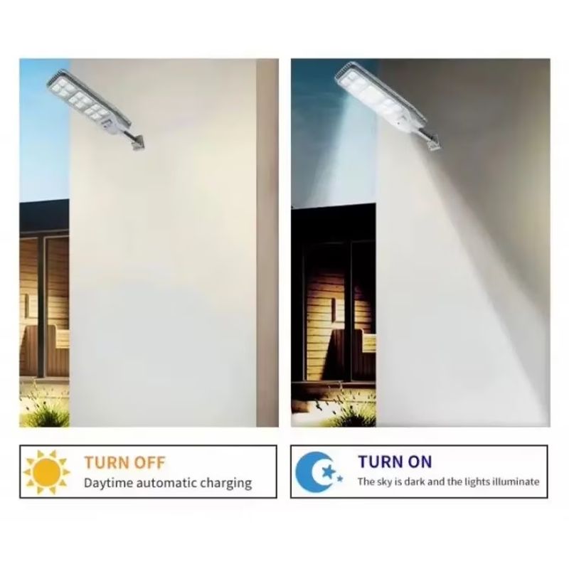 Casa si Gradina - Corpuri si surse de iluminat - Iluminat exterior - Lampi solare - Lampa solara cu telecomanda si suport, 100W, Senzor de miscare, 6000k, 10000lm, IP66 - Infinity.ro