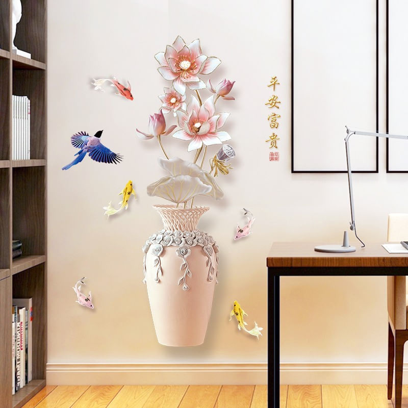 Casa si Gradina - Decoratiuni - Stickere decorative - Sticker decorativ, Vaza cu flori, 120 cm, 762STK - Infinity.ro