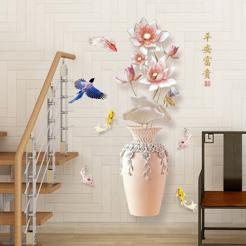 Casa si Gradina - Decoratiuni - Stickere decorative - Sticker decorativ, Vaza cu flori, 120 cm, 762STK - Infinity.ro