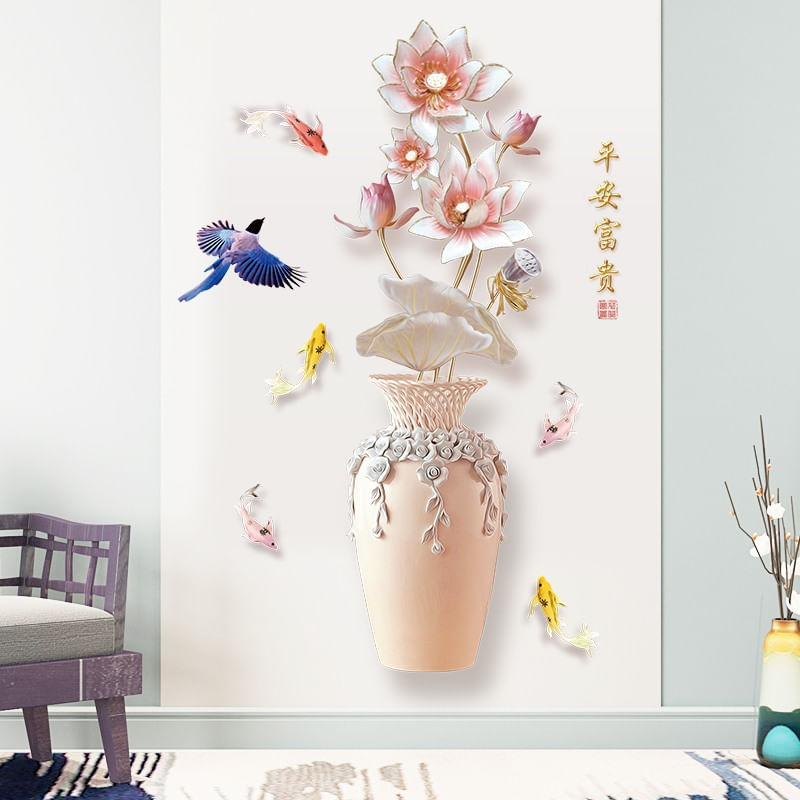 Casa si Gradina - Decoratiuni - Stickere decorative - Sticker decorativ, Vaza cu flori, 120 cm, 762STK - Infinity.ro