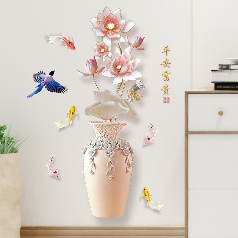 Casa si Gradina - Decoratiuni - Stickere decorative - Sticker decorativ, Vaza cu flori, 120 cm, 762STK - Infinity.ro