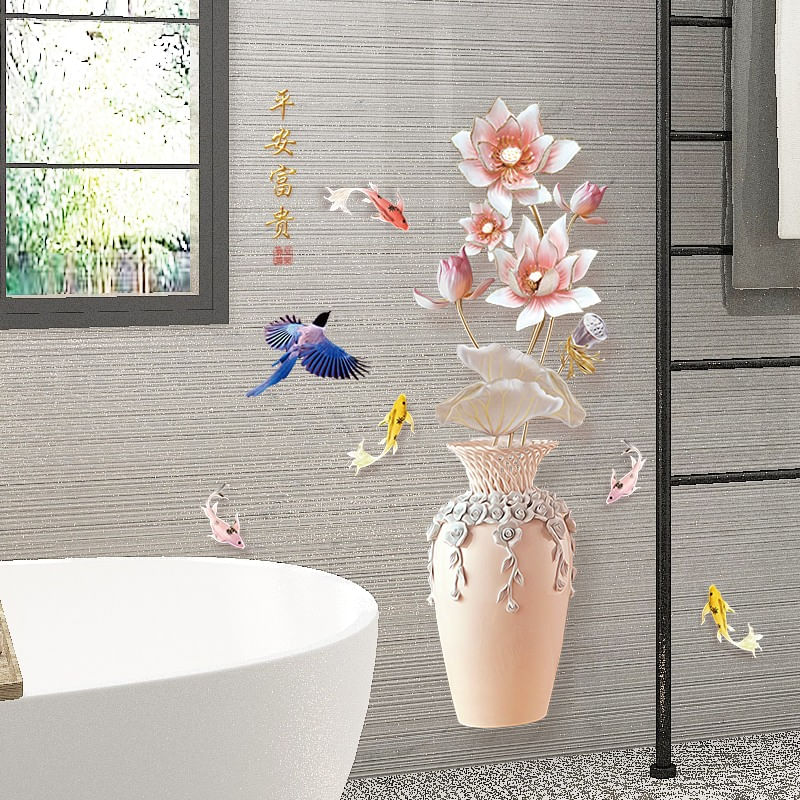 Casa si Gradina - Decoratiuni - Stickere decorative - Sticker decorativ, Vaza cu flori, 120 cm, 762STK - Infinity.ro