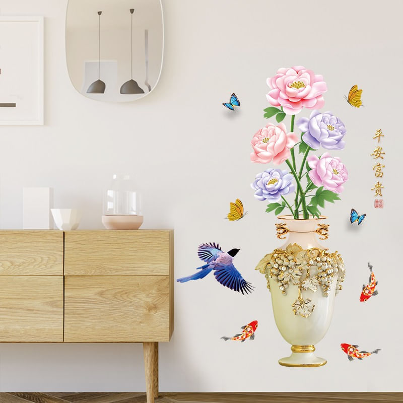 Casa si Gradina - Decoratiuni - Stickere decorative - Sticker decorativ, Vaza cu flori, 110 cm, 764STK - Infinity.ro