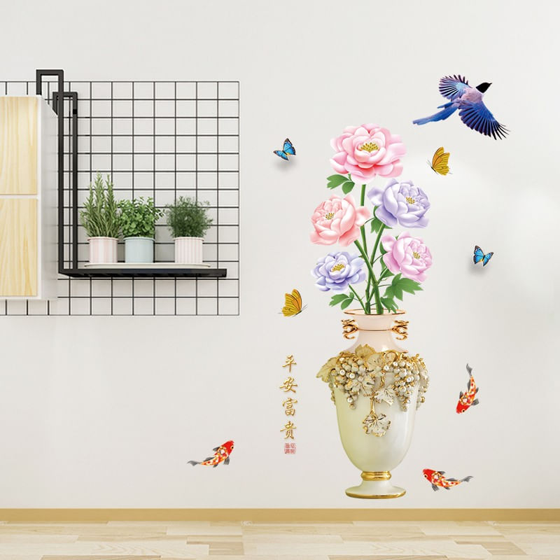 Casa si Gradina - Decoratiuni - Stickere decorative - Sticker decorativ, Vaza cu flori, 110 cm, 764STK - Infinity.ro