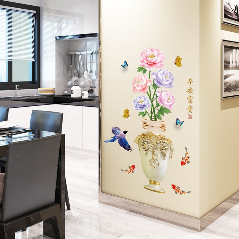 Casa si Gradina - Decoratiuni - Stickere decorative - Sticker decorativ, Vaza cu flori, 110 cm, 764STK - Infinity.ro