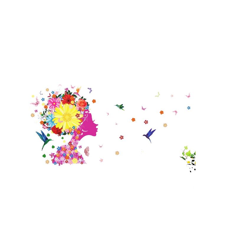 Casa si Gradina - Decoratiuni - Stickere decorative - Sticker decorativ, Girl Butterfly 140 cm, 137STK - Infinity.ro