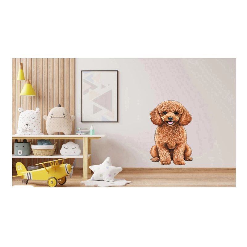 Casa si Gradina - Decoratiuni - Stickere decorative - Sticker decorativ, Caine Poodle, Maro, 85 cm, 1203STK-5 - Infinity.ro