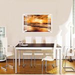 Casa si Gradina - Decoratiuni - Stickere decorative - Sticker decorativ, Fereastra 3D, Mare, Apus, 85 cm, 607STK - Infinity.ro