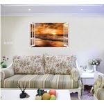 Casa si Gradina - Decoratiuni - Stickere decorative - Sticker decorativ, Fereastra 3D, Mare, Apus, 85 cm, 607STK - Infinity.ro