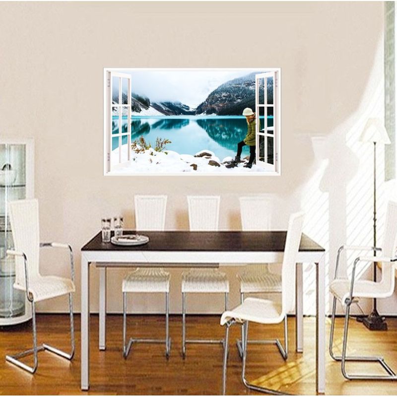 Casa si Gradina - Decoratiuni - Stickere decorative - Sticker decorativ, Fereastra 3D, Lac, 85 cm, 560STK - Infinity.ro
