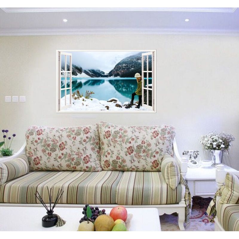 Casa si Gradina - Decoratiuni - Stickere decorative - Sticker decorativ, Fereastra 3D, Lac, 85 cm, 560STK - Infinity.ro