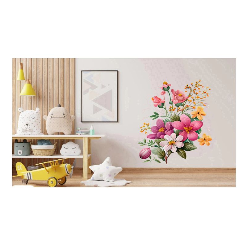 Casa si Gradina - Decoratiuni - Stickere decorative - Sticker decorativ, Flori, Multicolor, 85 cm, 1216STK-1 - Infinity.ro