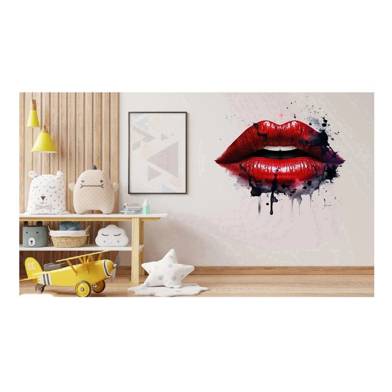 Casa si Gradina - Decoratiuni - Stickere decorative - Sticker decorativ, Buze, Rosu, 64 cm, 1302STK-4 - Infinity.ro