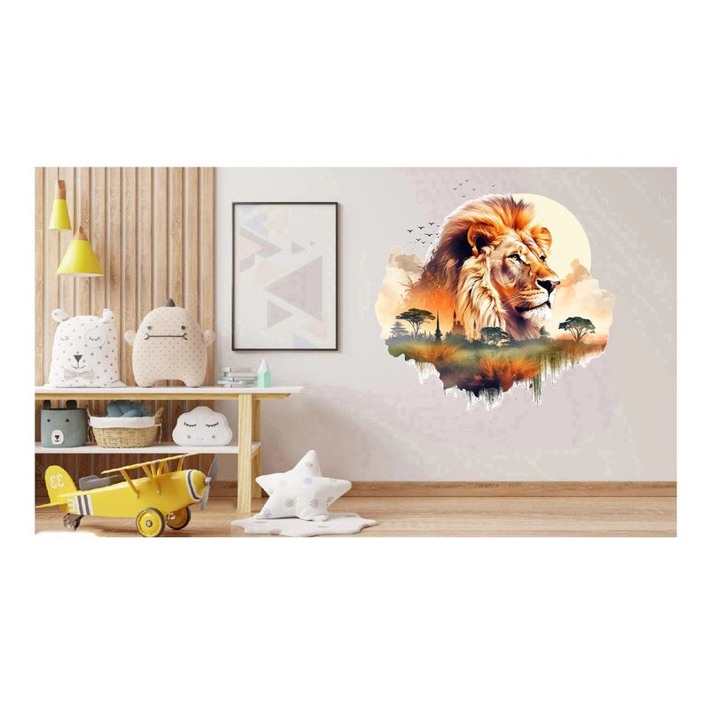 Casa si Gradina - Decoratiuni - Stickere decorative - Sticker decorativ, Leu, Portocaliu, 62 cm, 1307STK-4 - Infinity.ro