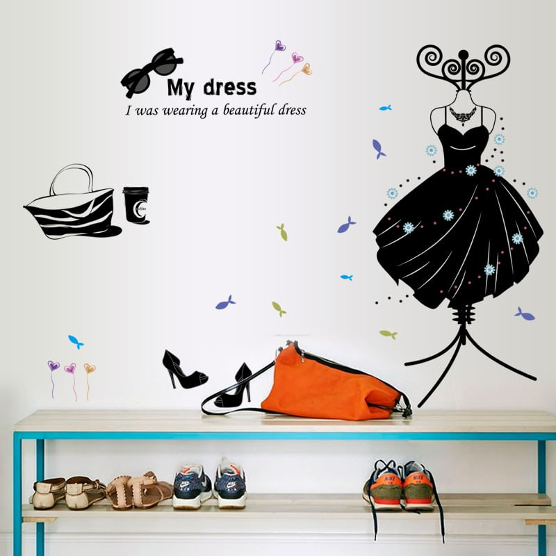 Casa si Gradina - Decoratiuni - Stickere decorative - Sticker decorativ, Moda, My dress, 110 cm, 701STK - Infinity.ro