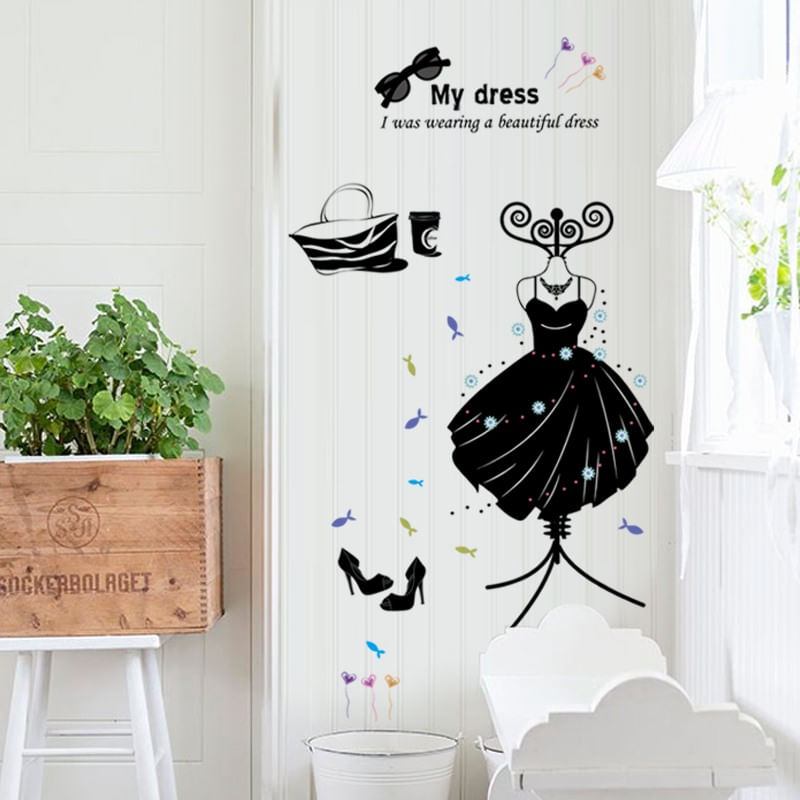 Casa si Gradina - Decoratiuni - Stickere decorative - Sticker decorativ, Moda, My dress, 110 cm, 701STK - Infinity.ro
