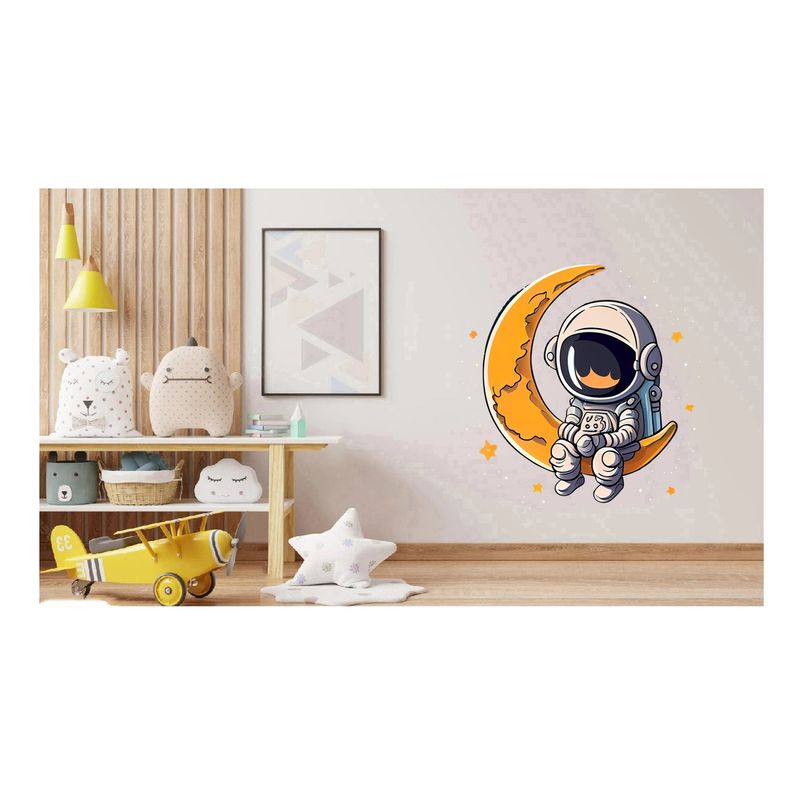 Casa si Gradina - Decoratiuni - Stickere decorative - Sticker decorativ, Astronaut, Galben, 60 cm, 1266STK-6 - Infinity.ro