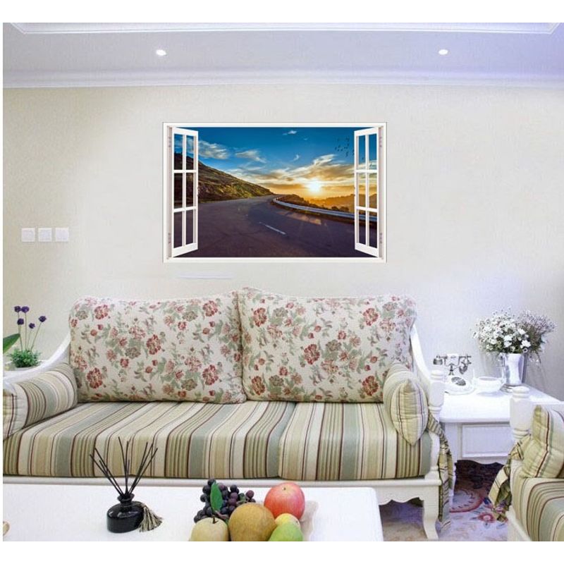 Casa si Gradina - Decoratiuni - Stickere decorative - Sticker decorativ, Fereastra 3D, Rasarit, 85 cm, 611STK - Infinity.ro