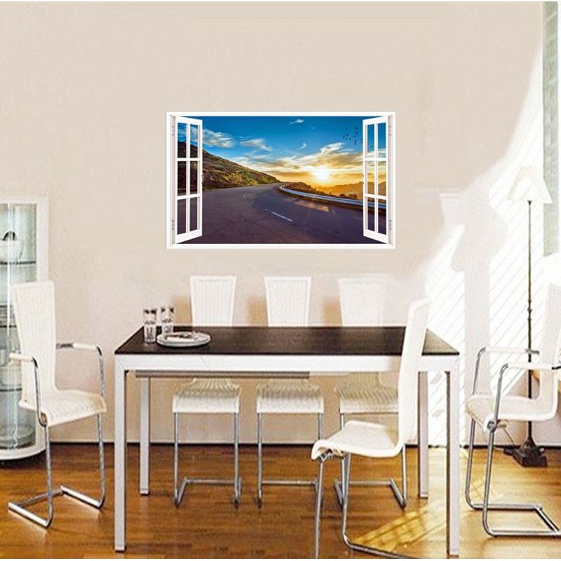 Casa si Gradina - Decoratiuni - Stickere decorative - Sticker decorativ, Fereastra 3D, Rasarit, 85 cm, 611STK - Infinity.ro