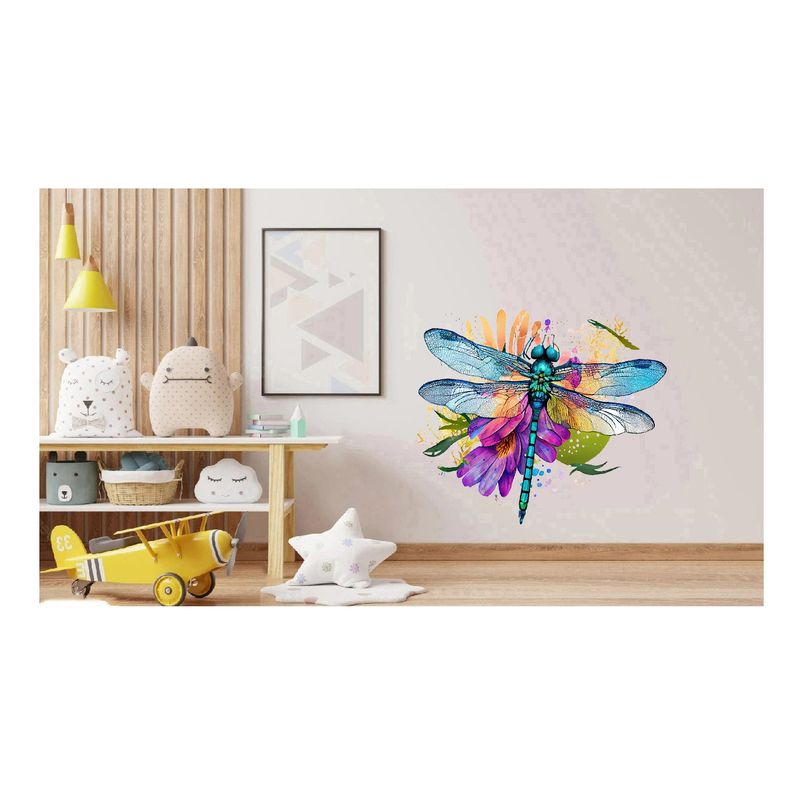Casa si Gradina - Decoratiuni - Stickere decorative - Sticker decorativ, Libelula, Albastru, 62 cm, 1206STK-2 - Infinity.ro