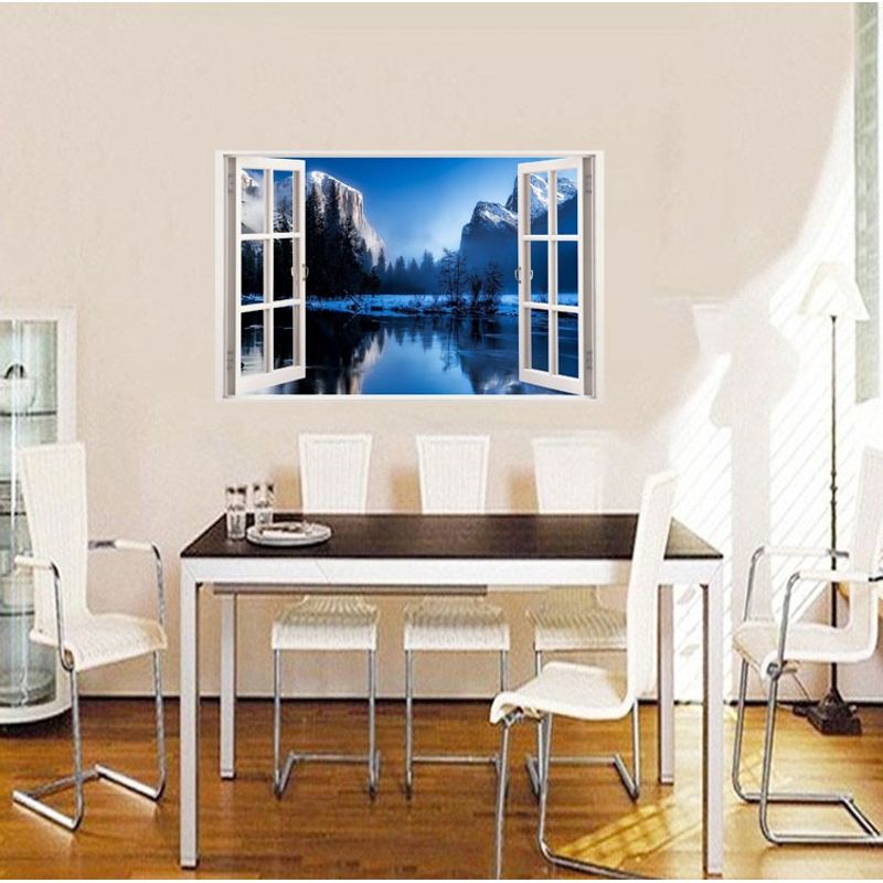 Casa si Gradina - Decoratiuni - Stickere decorative - Sticker decorativ, Fereastra 3D, Lac, 85 cm, 538STK - Infinity.ro