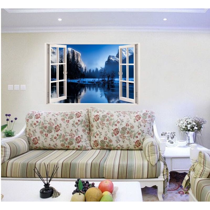 Casa si Gradina - Decoratiuni - Stickere decorative - Sticker decorativ, Fereastra 3D, Lac, 85 cm, 538STK - Infinity.ro
