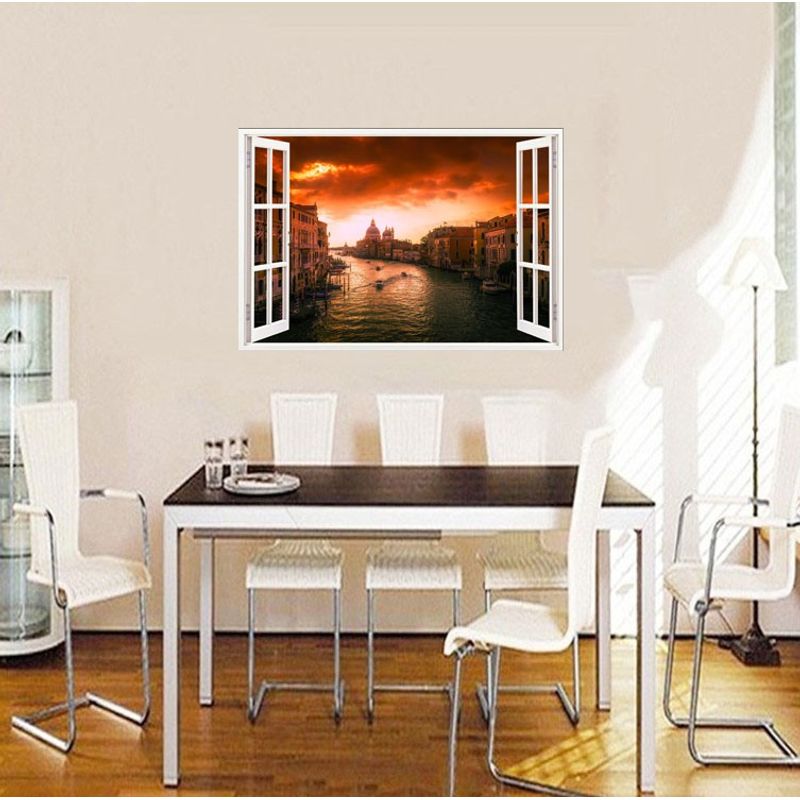 Casa si Gradina - Decoratiuni - Stickere decorative - Sticker decorativ, Fereastra 3D, Viena, 85 cm, 567STK - Infinity.ro
