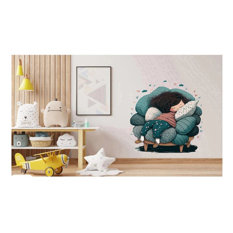 Casa si Gradina - Decoratiuni - Stickere decorative - Sticker decorativ, Fata Adormita, Turcoaz, 65 cm, 1291STK-3 - Infinity.ro