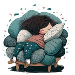 Casa si Gradina - Decoratiuni - Stickere decorative - Sticker decorativ, Fata Adormita, Turcoaz, 65 cm, 1291STK-3 - Infinity.ro