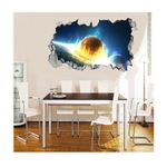 Casa si Gradina - Decoratiuni - Stickere decorative - Sticker decorativ, gaura in perete 3D,  Planeta, 85 cm, 1044STK-2 - Infinity.ro