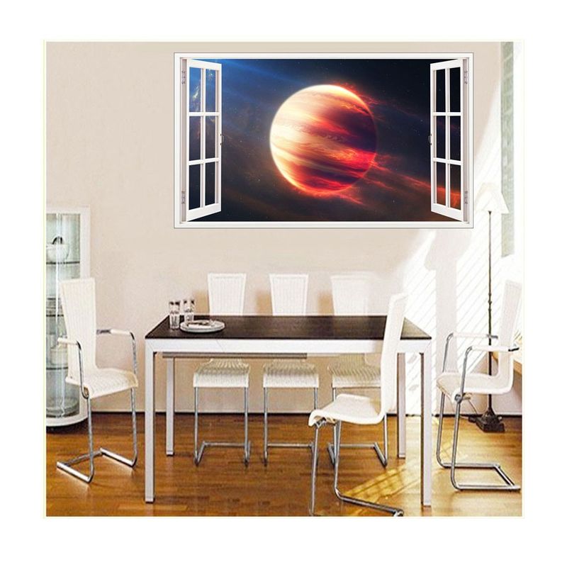 Casa si Gradina - Decoratiuni - Stickere decorative - Sticker decorativ, fereastra 3D,  Planeta, 85 cm, 1041STK - Infinity.ro