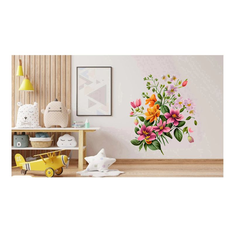 Casa si Gradina - Decoratiuni - Stickere decorative - Sticker decorativ, Flori, Multicolor, 80 cm, 1216STK-10 - Infinity.ro