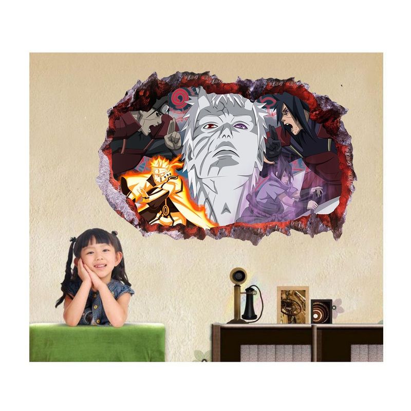 Casa si Gradina - Decoratiuni - Stickere decorative - Sticker decorativ, gaura in perete 3D, Uchiha-Uzumaki, 85 cm, 1017STK-1 - Infinity.ro