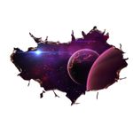 Casa si Gradina - Decoratiuni - Stickere decorative - Sticker decorativ, gaura in perete 3D,  Planeta, 85 cm, 1035STK-2 - Infinity.ro