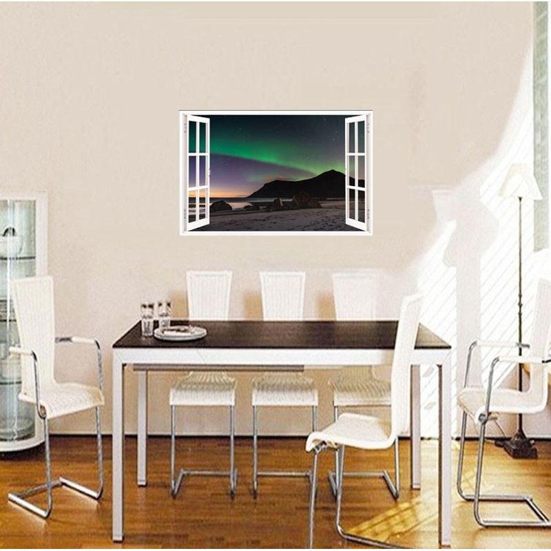 Casa si Gradina - Decoratiuni - Stickere decorative - Sticker decorativ, Fereastra 3D, Aurora Borealis, 85 cm, 692STK - Infinity.ro