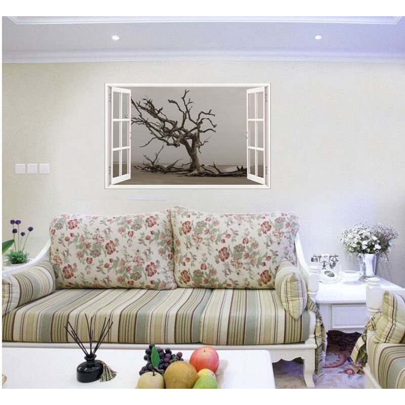 Casa si Gradina - Decoratiuni - Stickere decorative - Sticker decorativ, Fereastra 3D, Pom, 85 cm, 627STK - Infinity.ro