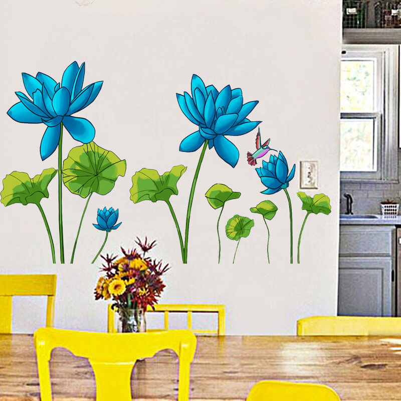 Casa si Gradina - Decoratiuni - Stickere decorative - Sticker decorativ, Flori albastre, 150 cm, 396STK - Infinity.ro