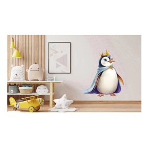 Sticker decorativ, Pinguin Rege, Alb, 69 cm, 1277STK-6
