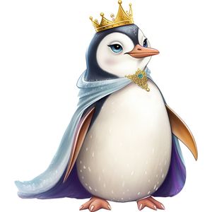 Sticker decorativ, Pinguin Rege, Alb, 69 cm, 1277STK-6