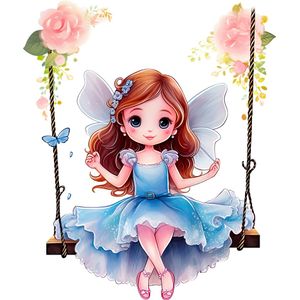 Sticker decorativ, Mica Printesa, Albastru, 71 cm, 1292STK-4