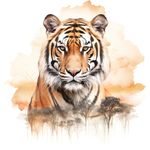 Casa si Gradina - Decoratiuni - Stickere decorative - Sticker decorativ, Tigru, Portocaliu, 63 cm, 1307STK-7 - Infinity.ro