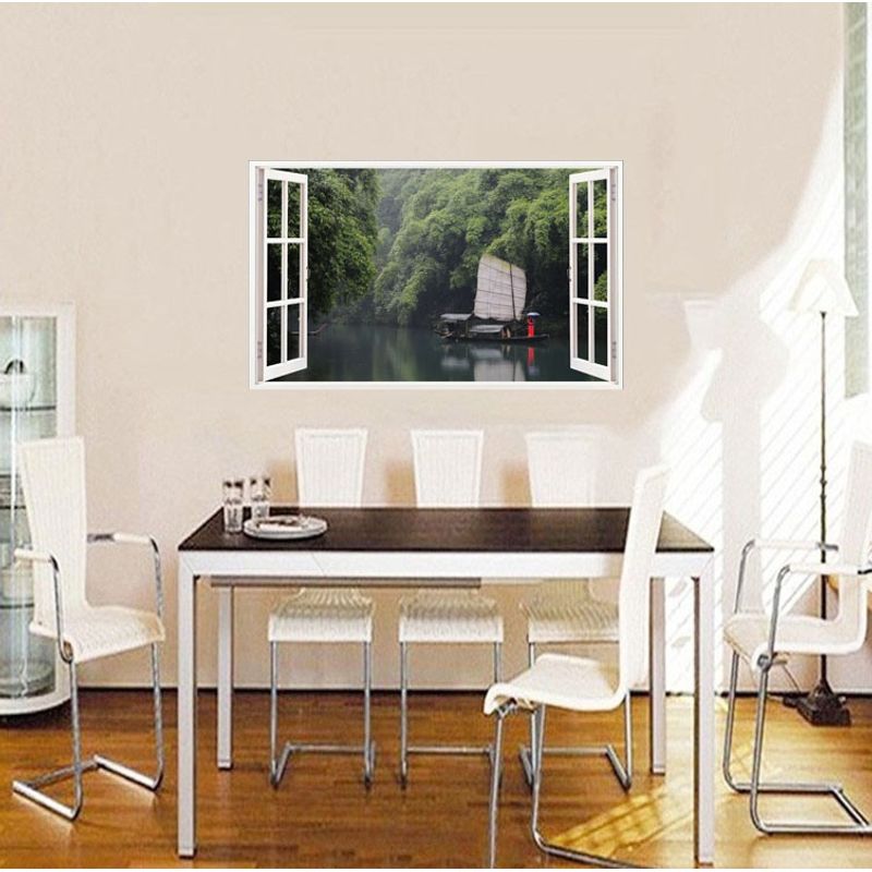 Casa si Gradina - Decoratiuni - Stickere decorative - Sticker decorativ, Fereastra 3D, Yangtze River, 85 cm, 572STK - Infinity.ro