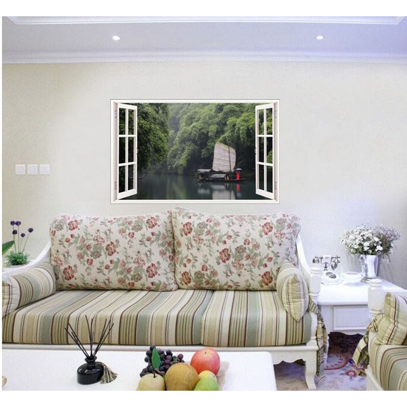Casa si Gradina - Decoratiuni - Stickere decorative - Sticker decorativ, Fereastra 3D, Yangtze River, 85 cm, 572STK - Infinity.ro