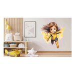 Casa si Gradina - Decoratiuni - Stickere decorative - Sticker decorativ Fata Supererou, Galben, 60 cm, 1310STK-7 - Infinity.ro