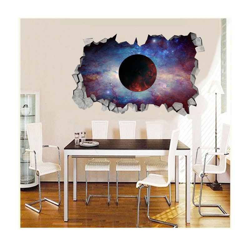 Casa si Gradina - Decoratiuni - Stickere decorative - Sticker decorativ, gaura in perete 3D,  Planeta, 85 cm, 1043STK-2 - Infinity.ro