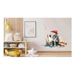 Casa si Gradina - Decoratiuni - Stickere decorative - Sticker decorativ, Baiat la Pescuit, Multicolor, 62 cm, 1289STK - Infinity.ro