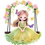 Casa si Gradina - Decoratiuni - Stickere decorative - Sticker decorativ, Mica Printesa, Verde, 70 cm, 1292STK-2 - Infinity.ro